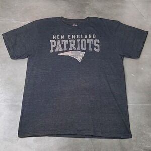 New England Patriots T-Shirt Mens Large Blue Ring Spun NFL Short Sleeve Majestic